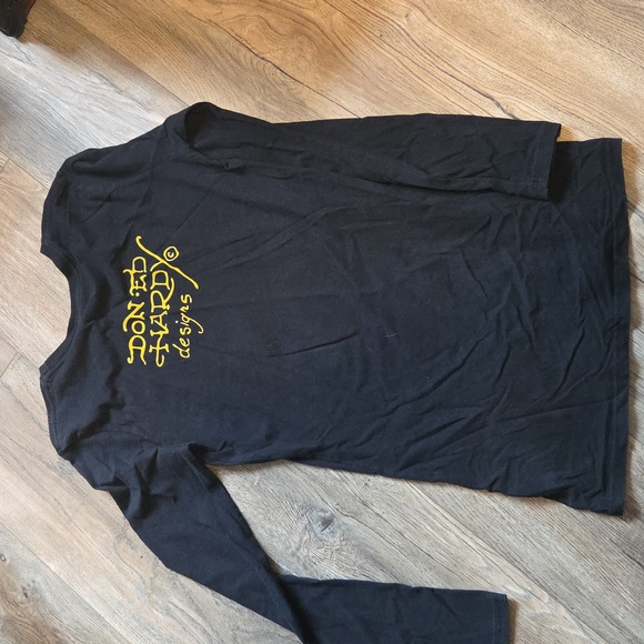 Vintage Ed Hardy Black Shirt with Graphic Design by Christian Audigier - Picture 7 of 7